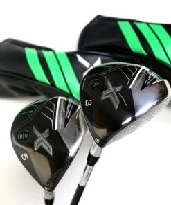 XXIO 12 X Black 3, 5 Wood Set RH Miyazaki AX-II Graphite Shafts Stiff Flex