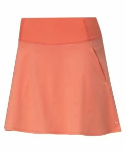 Puma Women's PWRShape Solid Golf Skirt -Outlet TaylorMade Drivers Store 2021PWRShapeSolidWovenSkirt GeorgiaPeach