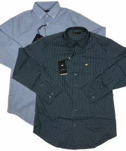 Callaway Jack Nicklaus Black Label By Perry Ellis Mini Plaid Button Down Shirts