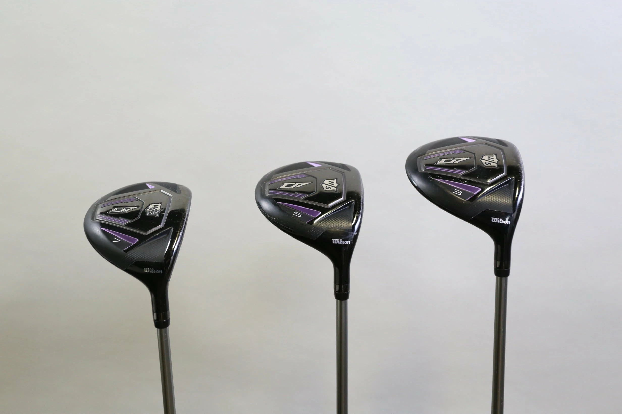 Wilson Staff D7 3, 5 & 7 Wood Set RH UST Mamiya Helium Shafts Ladies 3 Wilson Staff D7 3, 5 & 7 Wood Set RH UST Mamiya Helium Shafts Ladies