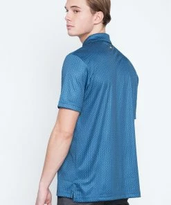 Callaway Jack Nicklaus Black Label By Perry Ellis All Over Mini Foulard Polo Shirts -Outlet TaylorMade Drivers Store AllOverMiniFoulardPolo DeepDiveBlue2