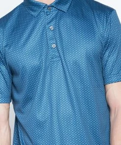 Callaway Jack Nicklaus Black Label By Perry Ellis All Over Mini Foulard Polo Shirts -Outlet TaylorMade Drivers Store AllOverMiniFoulardPolo DeepDiveBlue3