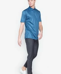 Callaway Jack Nicklaus Black Label By Perry Ellis All Over Mini Foulard Polo Shirts -Outlet TaylorMade Drivers Store AllOverMiniFoulardPolo DeepDiveBlue4