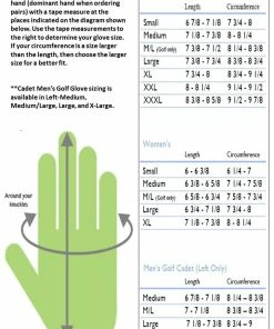 Bionic Golf Women's RelaxGrip Glove -Outlet TaylorMade Drivers Store Bionic Size Chart
