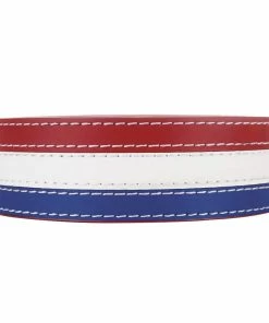 NexBelt Patriot PreciseFit Leather Strap Belts - USA Red White Blue Belt Strap Only