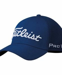 Hireko Titleist Golf Tour Mesh Legacy Fitted Golf Caps - Royal/White