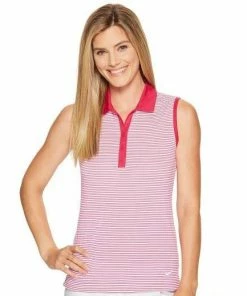 CaddiesShack Nike Golf Womens Victory Stripe Sleeveless Polo Shirt