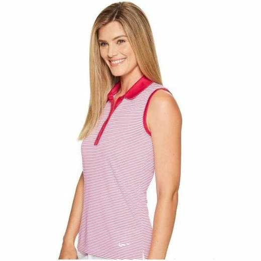 CaddiesShack Nike Golf Womens Victory Stripe Sleeveless Polo Shirt 4 CaddiesShack Nike Golf Womens Victory Stripe Sleeveless Polo Shirt - Image 2