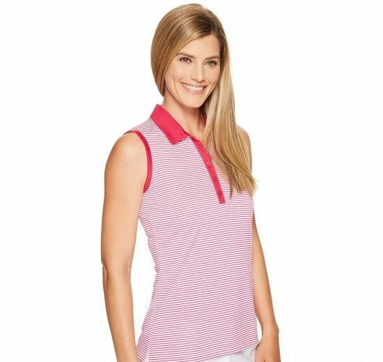 CaddiesShack Nike Golf Womens Victory Stripe Sleeveless Polo Shirt 5 CaddiesShack Nike Golf Womens Victory Stripe Sleeveless Polo Shirt - Image 3