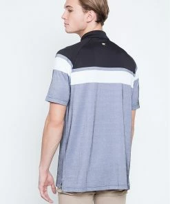 Callaway Jack Nicklaus Black Label By Perry Ellis Yarn Dyed Color Block Polo Shirts -Outlet TaylorMade Drivers Store YarnDyedColorBlockPolo CaviarBlack2