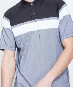 Callaway Jack Nicklaus Black Label By Perry Ellis Yarn Dyed Color Block Polo Shirts -Outlet TaylorMade Drivers Store YarnDyedColorBlockPolo CaviarBlack3