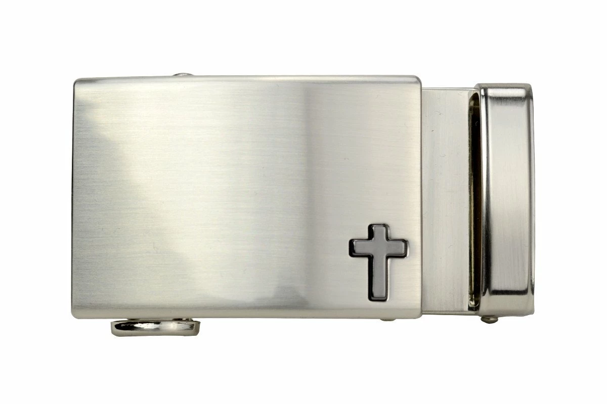 NexBelt Faith Series Classic Cross Nickel Finish With Gunmetal Cross 6 NexBelt Faith Series Classic Cross Nickel Finish With Gunmetal Cross - Image 4